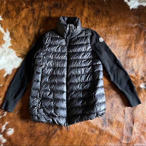 Moncler Long Down Knit Combo Jacket - Picture 7 of 16